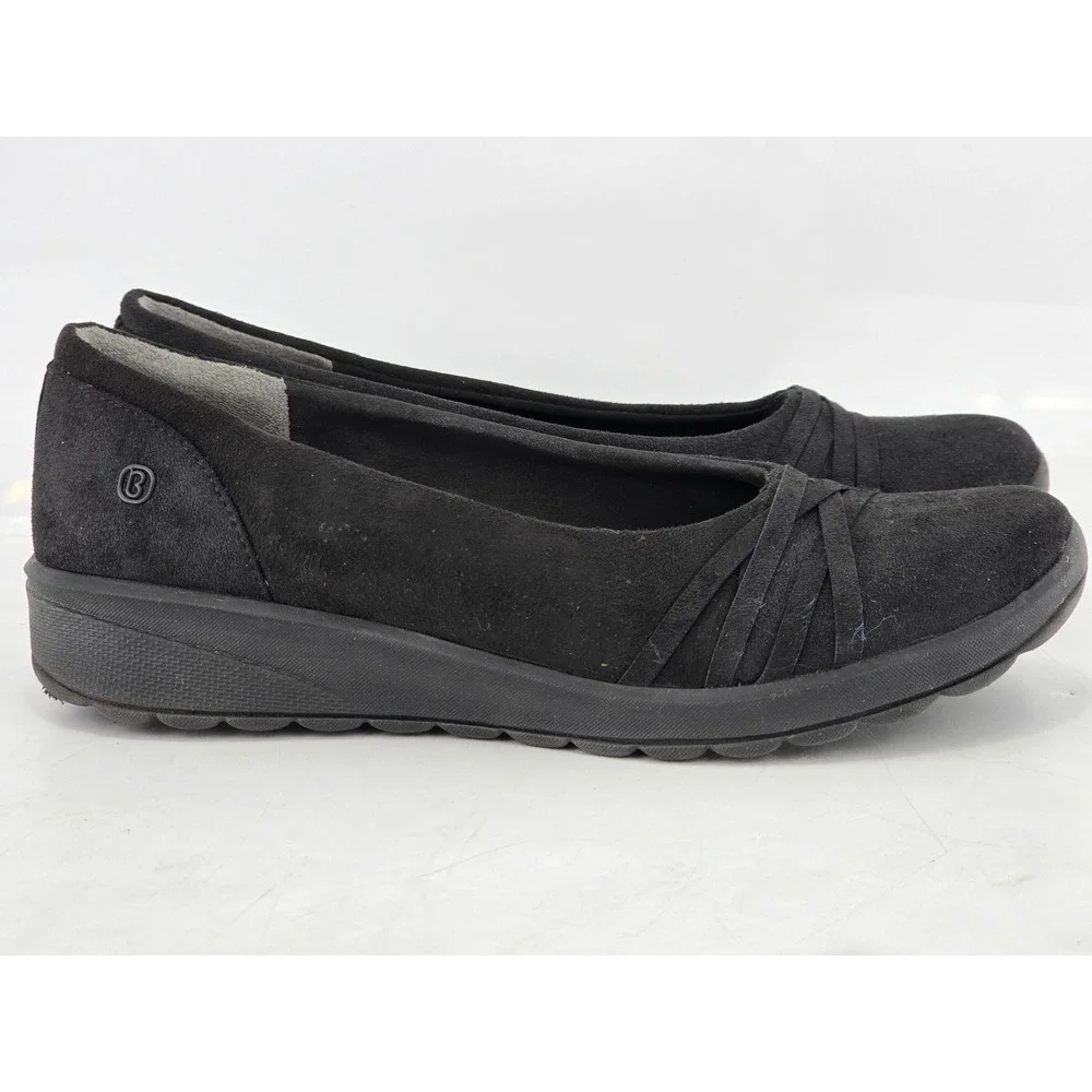 LifeStride Bzees Air Step Shoes Womens 9.5M Black Wedge Slip On -Excellent